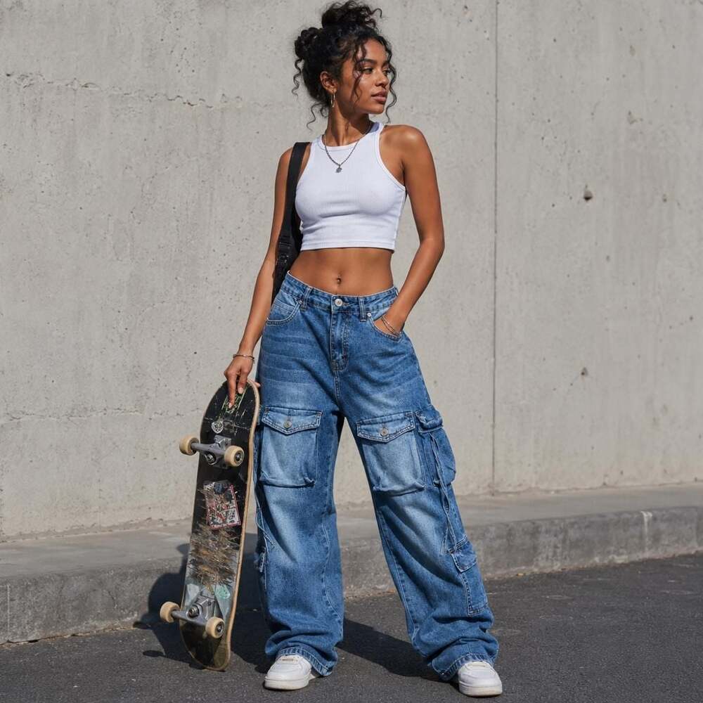 VIP Jeans Y2K Blue Denim Cargo Pants